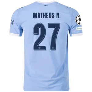 Fotbalové Dresy Manchester City Matheus N. #27 2025-26 Champions League Domácí Dres Mužské