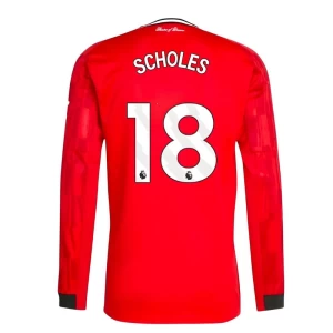 Fotbalové Dresy Manchester United Scholes #18 2025-26 Domácí Dres Mužské Dlouhý Rukáv