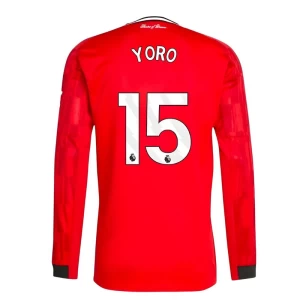 Fotbalové Dresy Manchester United Yoro #15 2025-26 Domácí Dres Mužské Dlouhý Rukáv