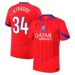 Fotbalové Dresy N. Traore #34 Paris Saint-Germain PSG 2025-26 Třetí Dres Mužské