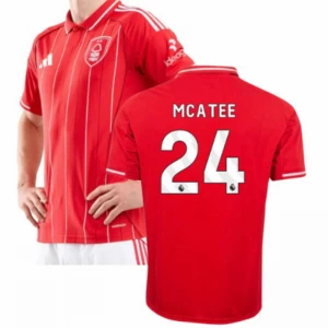 Fotbalové Dresy Nottingham Forest FC Mcatee #24 2025-26 Domácí Dres Mužské