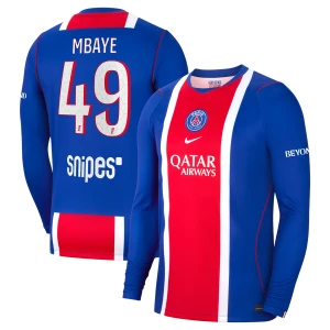 Fotbalové Dresy Paris Saint-Germain PSG Mbaye #49 2026-27 Domácí Dres Mužské Dlouhý Rukáv