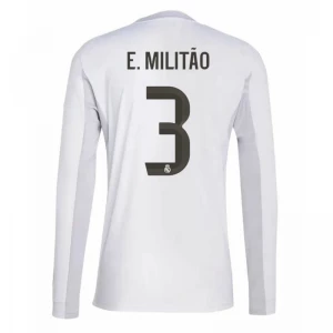 Fotbalové Dresy Real Madrid E. Militao #3 2025-26 Domácí Dres Mužské Dlouhý Rukáv