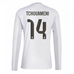 Fotbalové Dresy Real Madrid Tchouameni #14 2025-26 Domácí Dres Mužské Dlouhý Rukáv