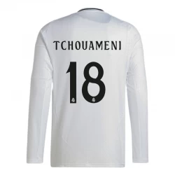 Fotbalové Dresy Real Madrid Tchouameni #18 2024-25 Domácí Dres Mužské Dlouhý Rukáv