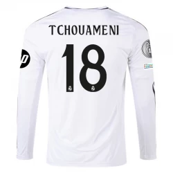 Fotbalové Dresy Real Madrid Tchouameni #18 2024-25 HP Domácí Dres Mužské Dlouhý Rukáv