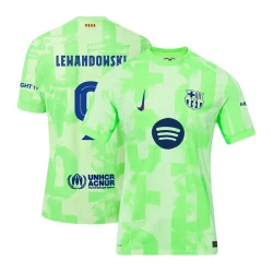 Fotbalové Dresy Robert Lewandowski #9 FC Barcelona 2024-25 UCL New Spotify Logo Třetí Dres Mužské