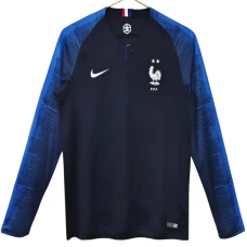 Francie World Cup Retro Dres 2018 Domácí Mužské Dlouhý Rukáv