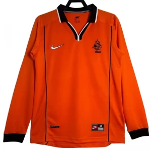 Holandsko Retro Dres 1998 Domácí Mužské Dlouhý Rukáv