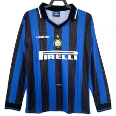 Inter Mediolan Retro Dres 1997-98 Domácí Mužské Dlouhý Rukáv
