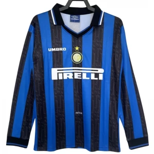 Inter Mediolan Retro Dres 1997-98 Domácí Mužské Dlouhý Rukáv