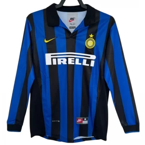 Inter Mediolan Retro Dres 1998-99 Domácí Mužské Dlouhý Rukáv