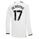 Kevin De Bruyne #17 Fotbalové Dresy Manchester City 2023-24 Venkovní Dres Mužské Dlouhý Rukáv