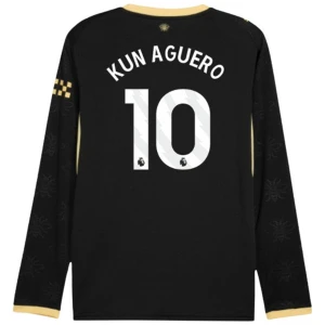 Kun Aguero #10 Fotbalové Dresy Manchester City 2026-27 Venkovní Dres Mužské Dlouhý Rukáv