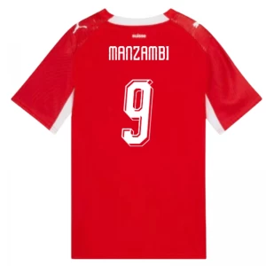 Manzambi #9 Fotbalové Dresy Švýcarsko Mistrovství Světa 2026 Domácí Dres Mužské
