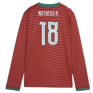 Matheus N. #18 Fotbalové Dresy Portugalsko Mistrovství Světa 2026 Domácí Dres Mužské Dlouhý Rukáv