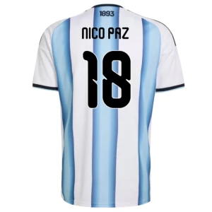 Nico Paz #18 Fotbalové Dresy Argentina Mistrovství Světa 2026 Domácí Dres Mužské