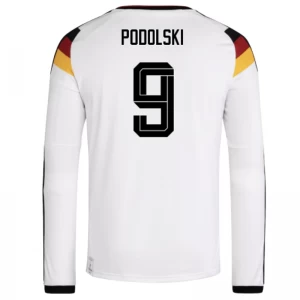 Podolski #9 Fotbalové Dresy Německo Mistrovství Světa 2026 Domácí Dres Mužské Dlouhý Rukáv