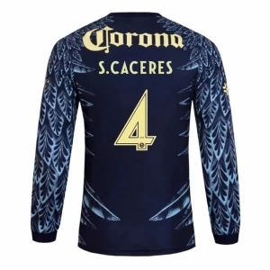 S. CACERES #4 Fotbalové Dresy Club América 2025-26 Venkovní Dres Mužské Dlouhý Rukáv