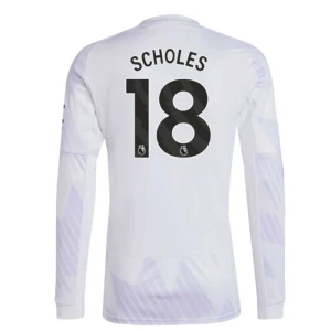 Scholes #18 Fotbalové Dresy Manchester United 2025-26 Venkovní Dres Mužské Dlouhý Rukáv