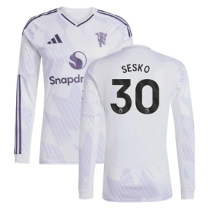 Sesko #30 Fotbalové Dresy Manchester United 2025-26 Venkovní Dres Mužské Dlouhý Rukáv